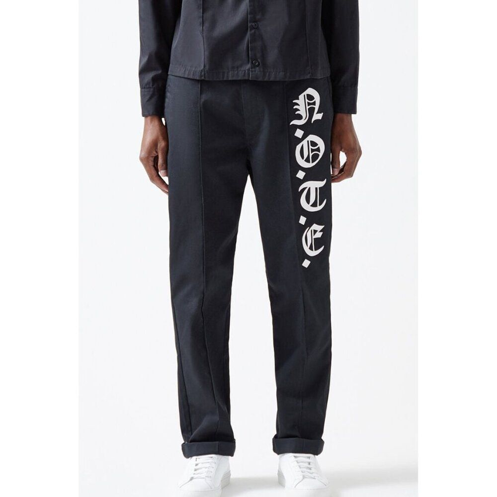 LIKE NEW PacSun Not Of This Earth Gothic Side Script Graphic Chino Work Pants 34